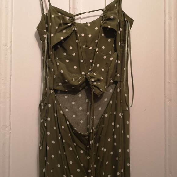 MID-LENGTH CORSET DRESS WITH POLKA DOTS - Picture 5 of 6